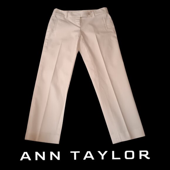 ANN TAYLOR LOFT White Crop/Straight Leg Pants OP - Picture 10 of 10